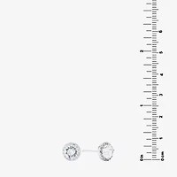 Sparkle Allure Austrian Crystal Halo Round Stud Earrings