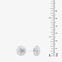 Silver Treasures Crystal Sterling Silver 12mm Stud Earrings