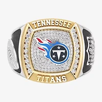 True Fans Fine Jewelry Tennessee Titans Mens 1/2 CT. Natural White Diamond 10K Two Tone Gold Fashion Ring