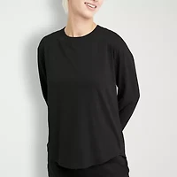 Hanes Womens Crew Neck Long Sleeve Active T-Shirt