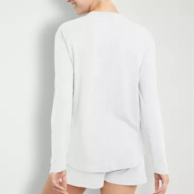 Hanes Womens Crew Neck Long Sleeve Active T-Shirt