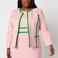 Black Label by Evan-Picone Womens Plus Classic Fit Suit Jacket