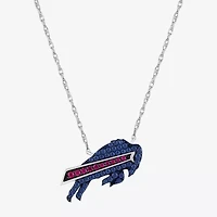 True Fans Fine Jewelry Buffalo Bills Unisex Adult Lab Created Red Ruby Sterling Silver 18 Inch Pendant Necklace