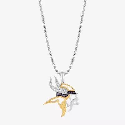 True Fans Fine Jewelry Minnesota Vikings Unisex Adult Purple Cubic Zirconia 14K Gold Over Silver 18 Inch Pendant Necklace