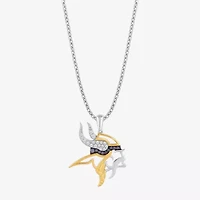 True Fans Fine Jewelry Minnesota Vikings Unisex Adult Purple Cubic Zirconia 14K Gold Over Silver 18 Inch Pendant Necklace