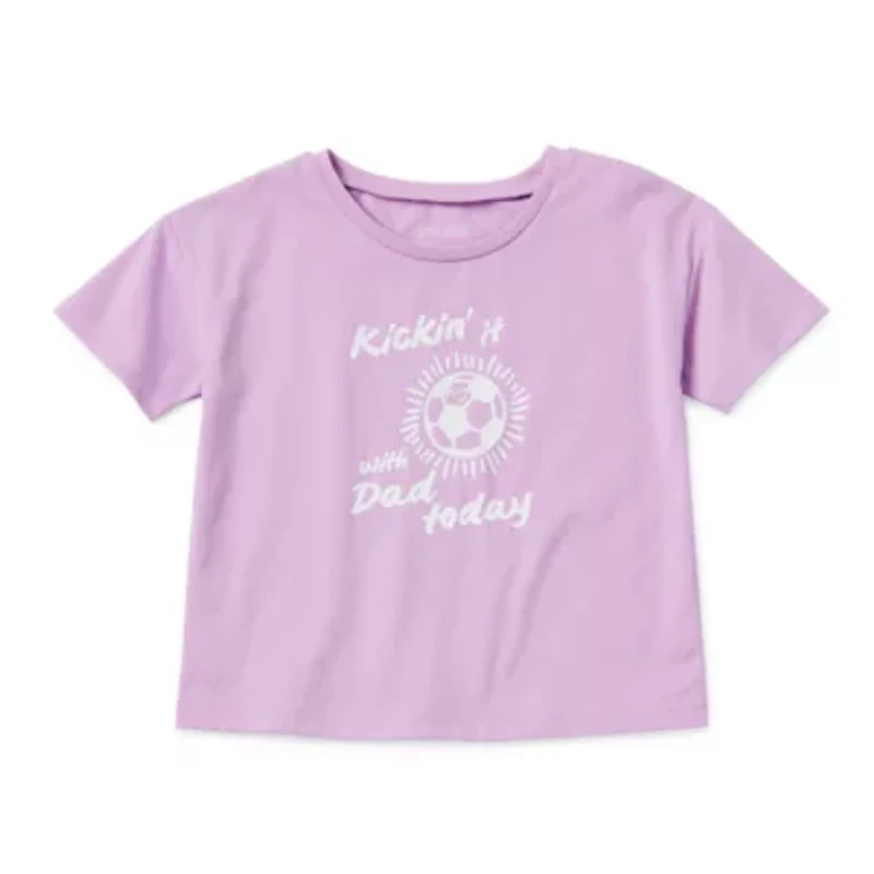Okie Dokie Active Toddler & Little Girls Round Neck Short Sleeve Regular Fit Graphic T-Shirt