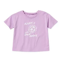 Okie Dokie Active Toddler & Little Girls Round Neck Short Sleeve Regular Fit Graphic T-Shirt