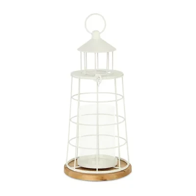 Cheungs Caler White Lighthouse Metal Decorative Lantern