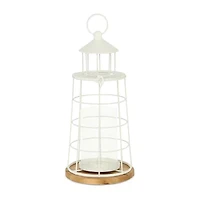 Cheungs Caler White Lighthouse Metal Decorative Lantern
