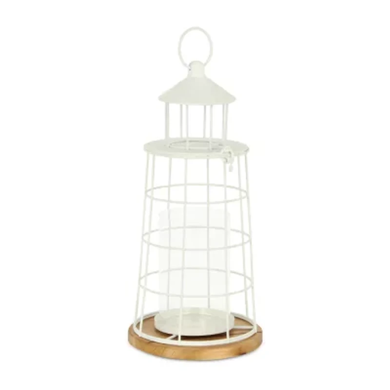 Cheungs Caler White Lighthouse Metal Decorative Lantern