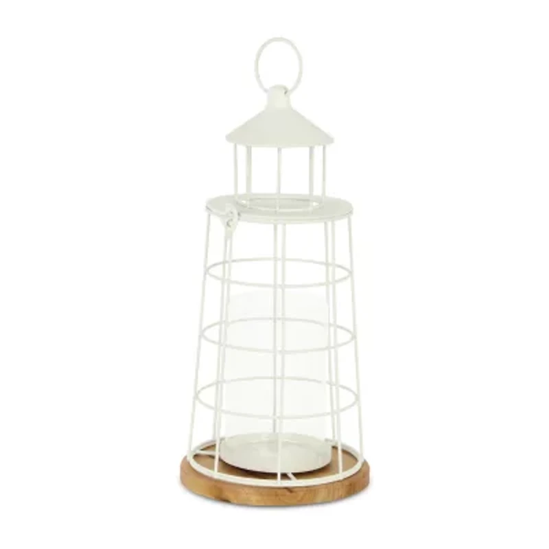 Cheungs Caler White Lighthouse Metal Decorative Lantern