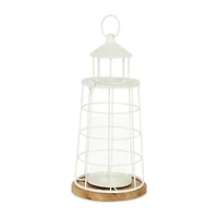 Cheungs Caler White Lighthouse Metal Decorative Lantern