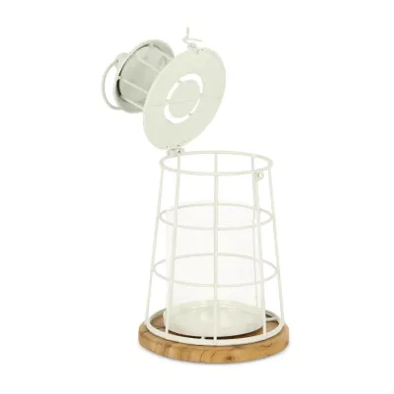 Cheungs Caler White Lighthouse Metal Decorative Lantern