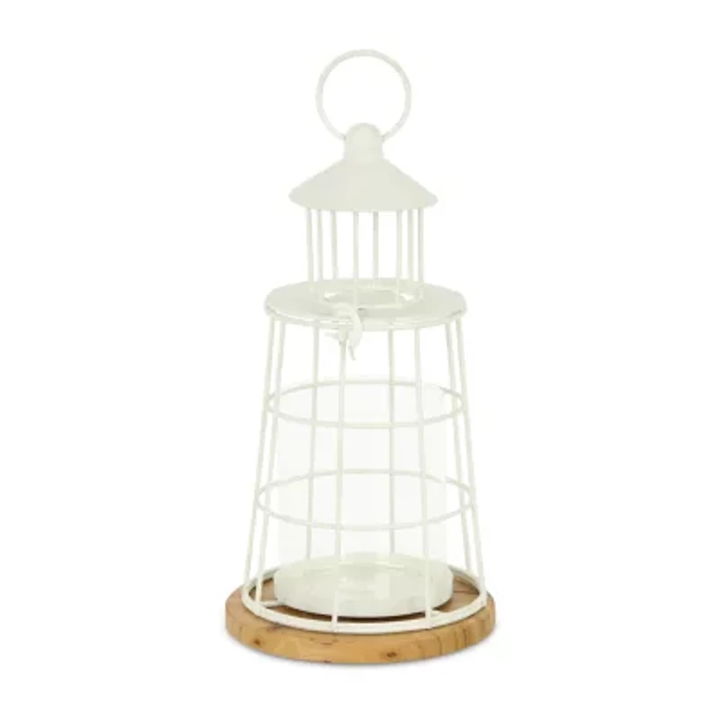 Cheungs Caler White Lighthouse Metal Decorative Lantern