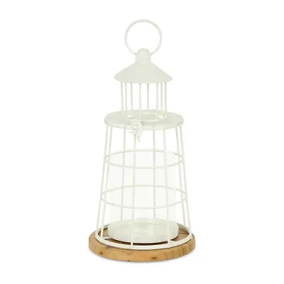 Cheungs Caler White Lighthouse Metal Decorative Lantern