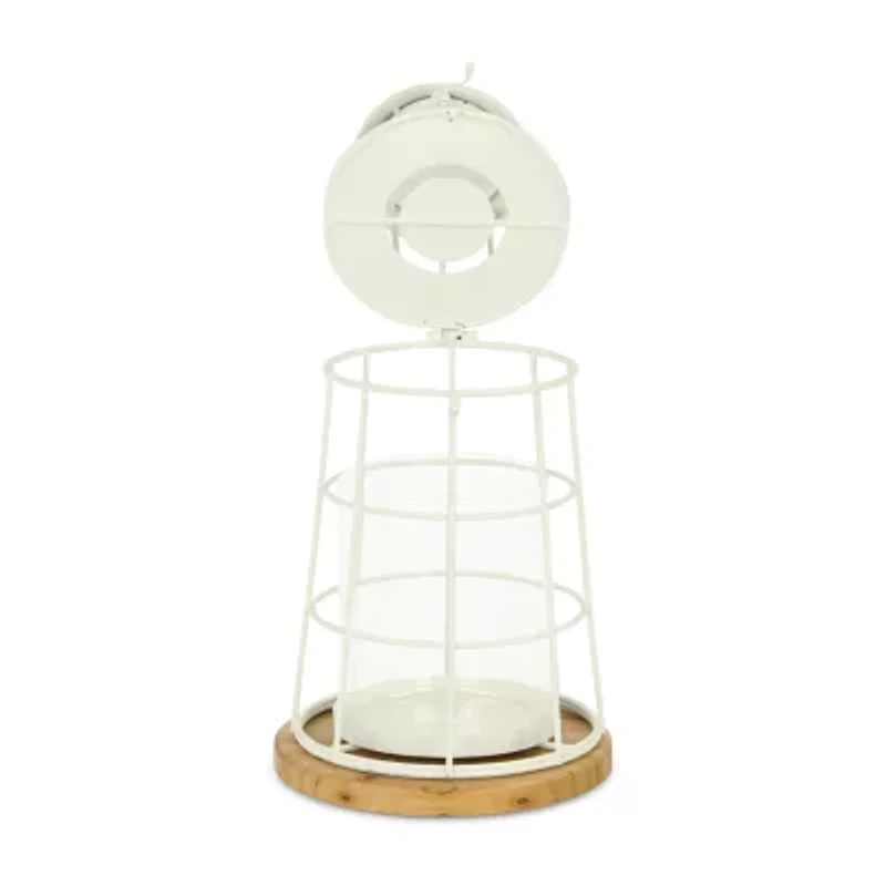 Cheungs Caler White Lighthouse Metal Decorative Lantern