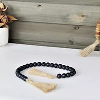 Cheungs Akaida Dark Blue Wood Bead Tassel Handmade Tabletop Decor