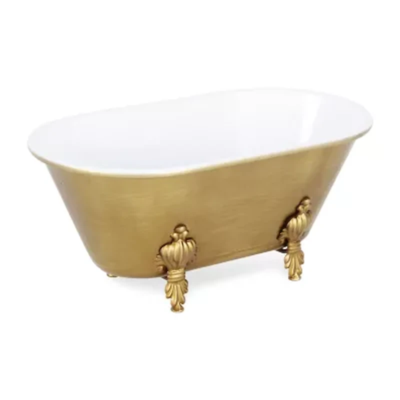 Cheungs Lavande Golden Metal Tub Handmade Tabletop Decor