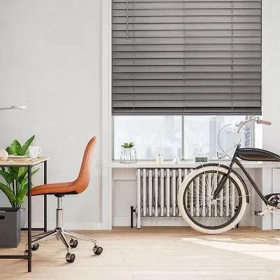 Cut-to-Width 2" Cordless Faux-Wood Blinds
