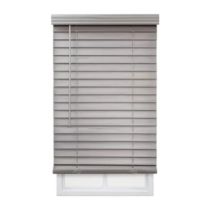 Cut-to-Width 2" Cordless Faux-Wood Blinds