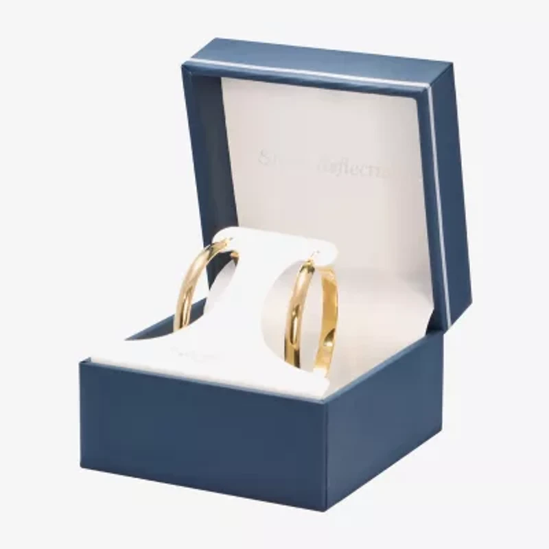 Silver Reflections Womens 24K Gold Over Brass 40mm Hoop Earrings