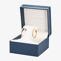 Silver Reflections Womens 24K Gold Over Brass 25mm Hoop Earrings