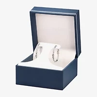 Silver Reflections Womens 26mm Hoop Earrings