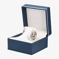 Silver Reflections Womens 27mm Oval Hoop Earrings