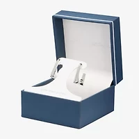 Silver Reflections Womens 23.3mm Rectangular Hoop Earrings