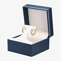 Silver Reflections Beaded Womens 24K Gold Over Brass 19.3mm Hoop Earrings