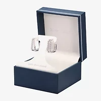 Silver Reflections Double Womens 20.1mm Square Hoop Earrings
