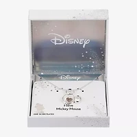 Disney Classics Womens Cubic Zirconia 14k Rose Gold Over Brass Pure Silver Over Brass Heart 16 Inch Pendant Necklace