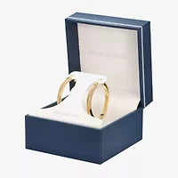 Silver Reflections 24K Gold Over Brass Hoop Earrings