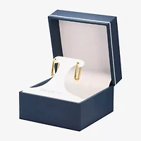 Silver Reflections Huggie Womens 22.8mm Rectangular Hoop Earrings