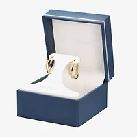 Silver Reflections Twisted Womens 24K Gold Over Brass 20mm Hoop Earrings