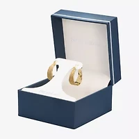 Silver Reflections 24K Gold Over Brass Hoop Earrings