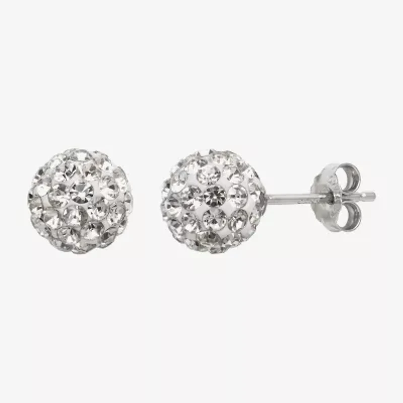 Womens Genuine White Cultured Freshwater Pearl Sterling Silver Earring Set