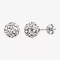 Womens Genuine White Cultured Freshwater Pearl Sterling Silver Earring Set