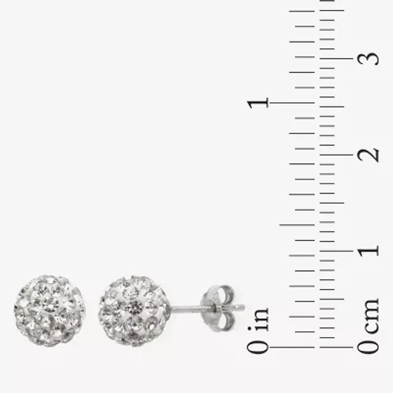 Womens Genuine White Cultured Freshwater Pearl Sterling Silver Earring Set