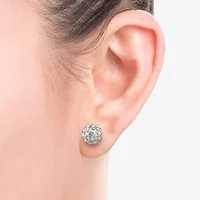 Womens Genuine White Cultured Freshwater Pearl Sterling Silver Earring Set