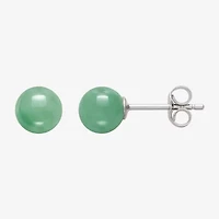 Genuine Pink Quartz, Green Jade & Black Onyx  Sterling Silver Earring Set