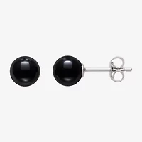 Genuine Pink Quartz, Green Jade & Black Onyx  Sterling Silver Earring Set