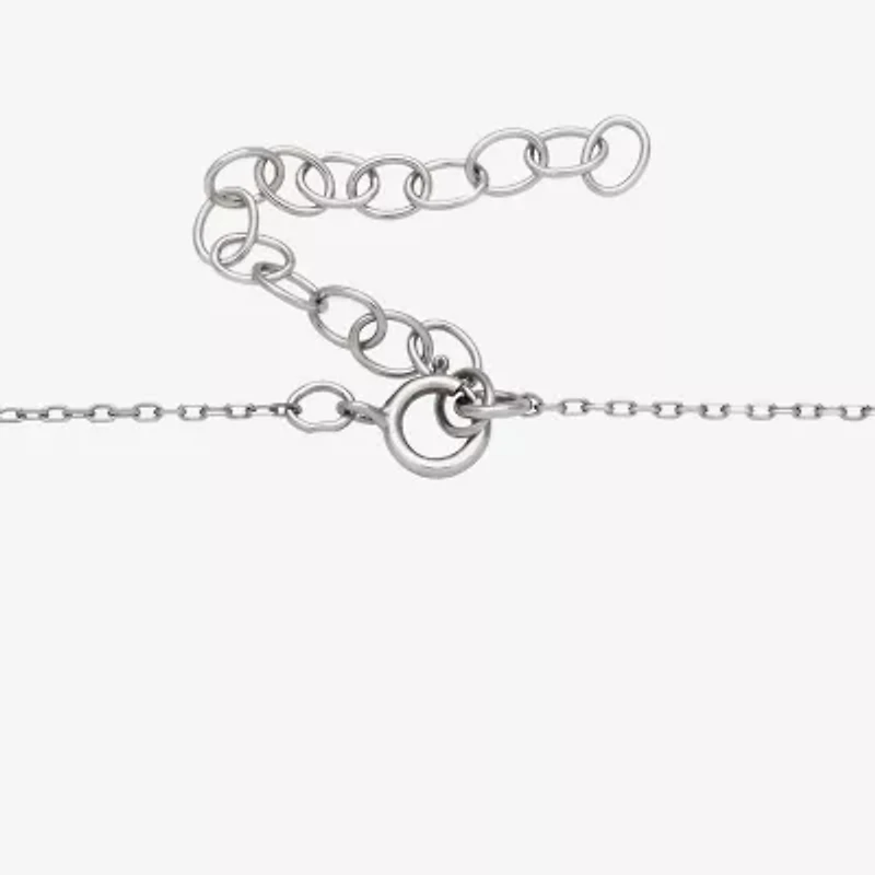 Womens White Cultured Freshwater Pearl Sterling Silver Inch Pendant Necklace
