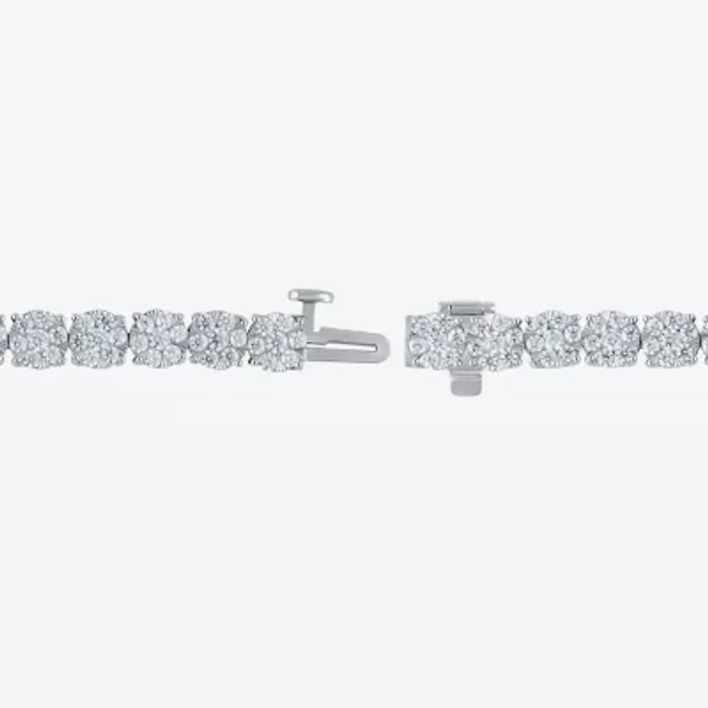 (H-I / I1) Womens 4 CT. T.W. Lab Grown White Diamond 10K White Gold 7.25 Inch Tennis Bracelet