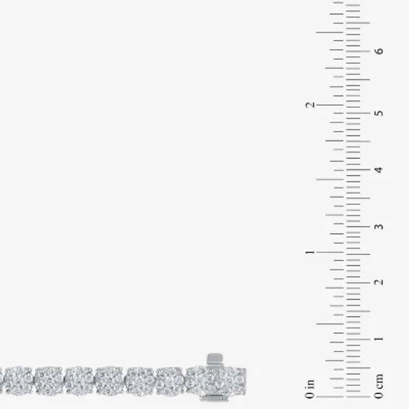(H-I / I1) Womens 4 CT. T.W. Lab Grown White Diamond 10K White Gold 7.25 Inch Tennis Bracelet