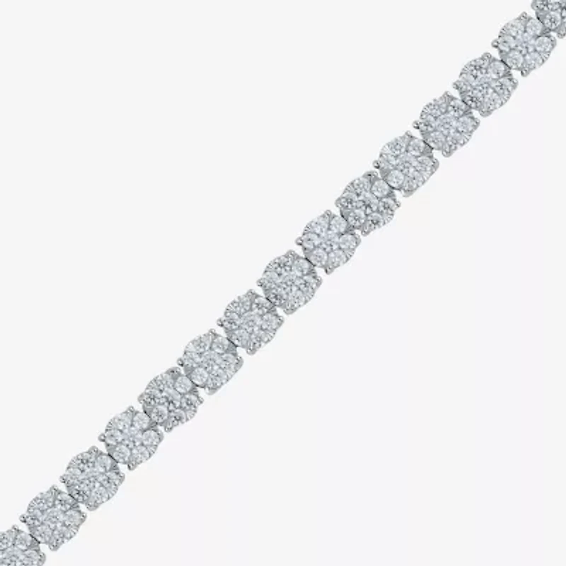 (H-I / I1) Womens 4 CT. T.W. Lab Grown White Diamond 10K White Gold 7.25 Inch Tennis Bracelet