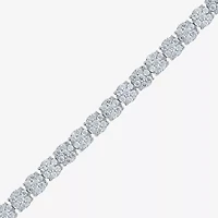 (H-I / I1) Womens 4 CT. T.W. Lab Grown White Diamond 10K White Gold 7.25 Inch Tennis Bracelet