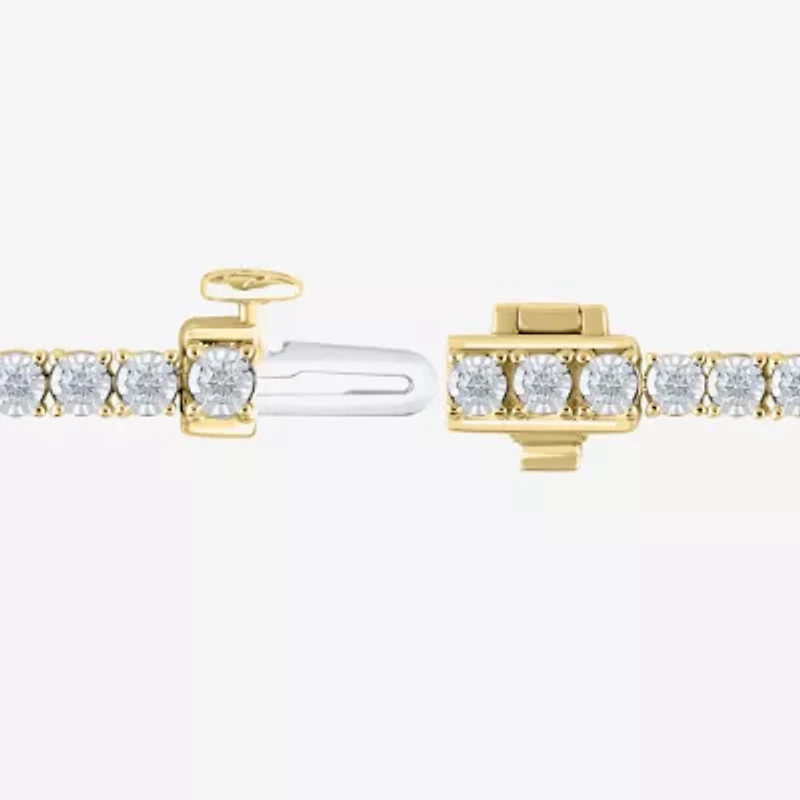 (H-I / I1) 2 CT. T.W. Lab Grown White Diamond 10K or Yellow Gold 7.25 Inch Tennis Bracelet