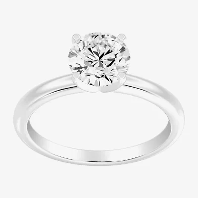 1 1/2 CT..Round Lab-Grown (G / Si2) Diamond Solitaire Engagement Ring 14K Gold