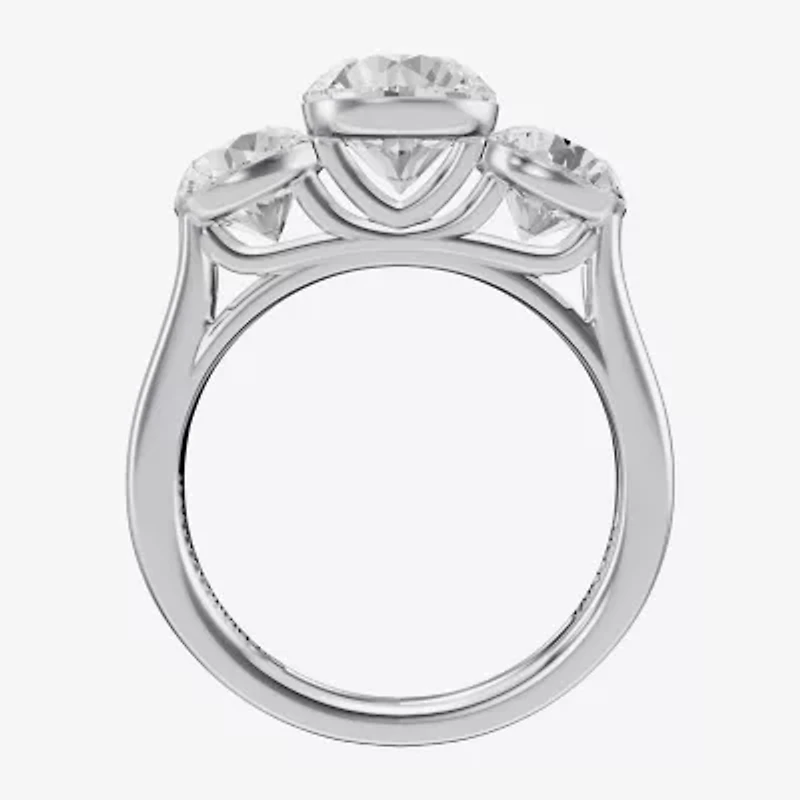 Floating Diamonds (F / Vs2) Womens 3 CT. T.W. Lab Grown White Diamond 14K Gold 3-Stone Engagement Ring